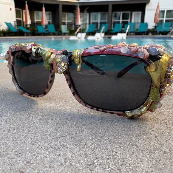 Liquid Metal Shield Sunglasses by Drip Creations main image 7